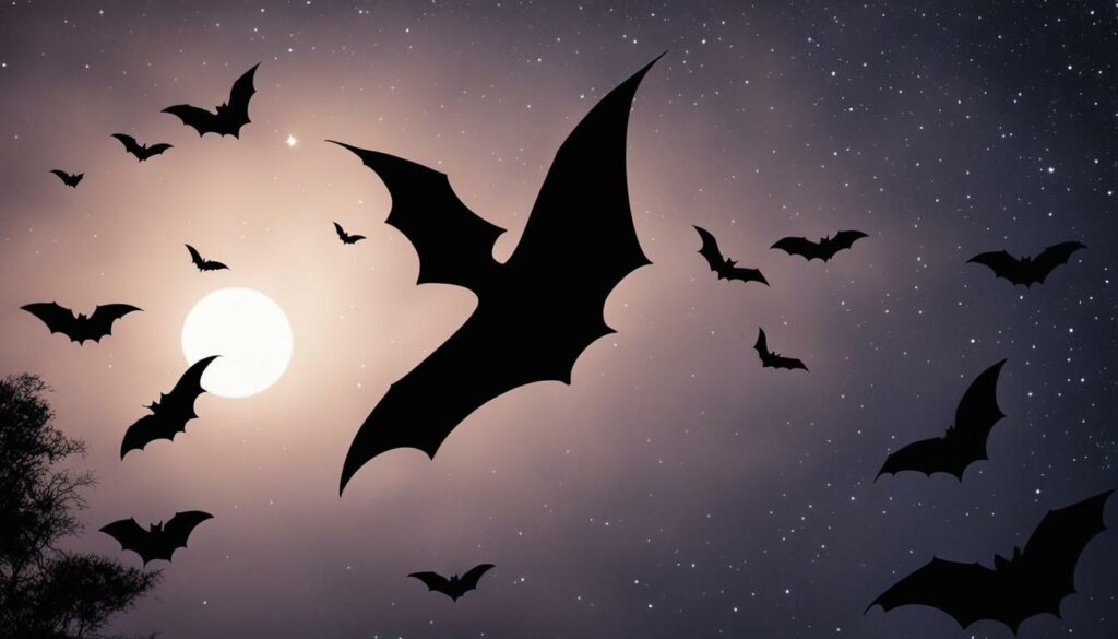 Bats Flying in the Night Sky