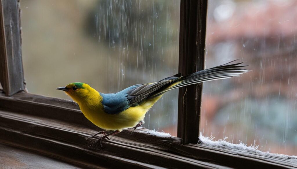 Bird colliding with a window