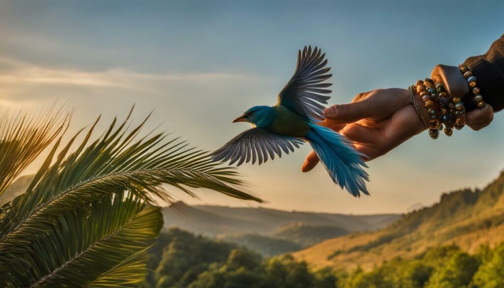 bird landing as a spiritual encounter