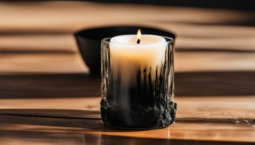 candle glass turns black