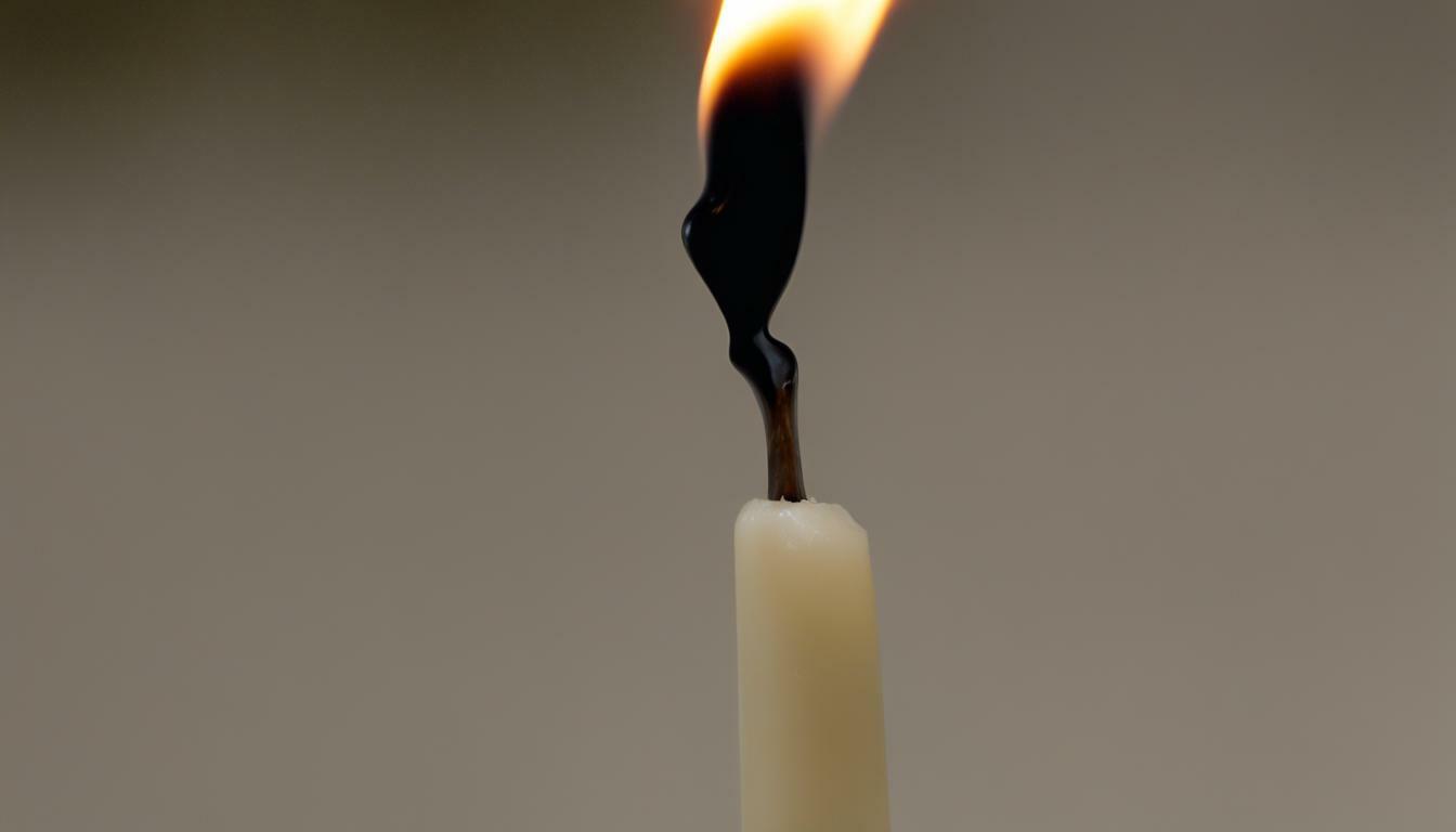 candle turning black