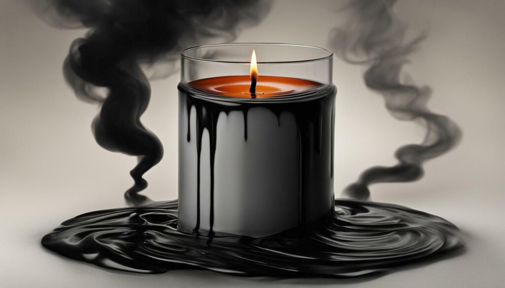 candle with black smoke