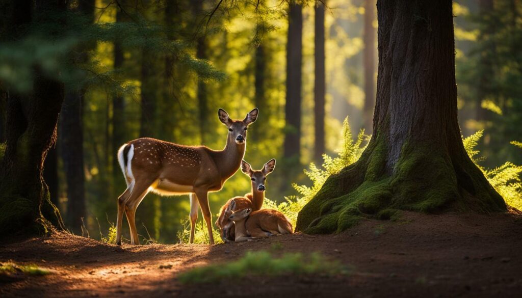 deer and fawn