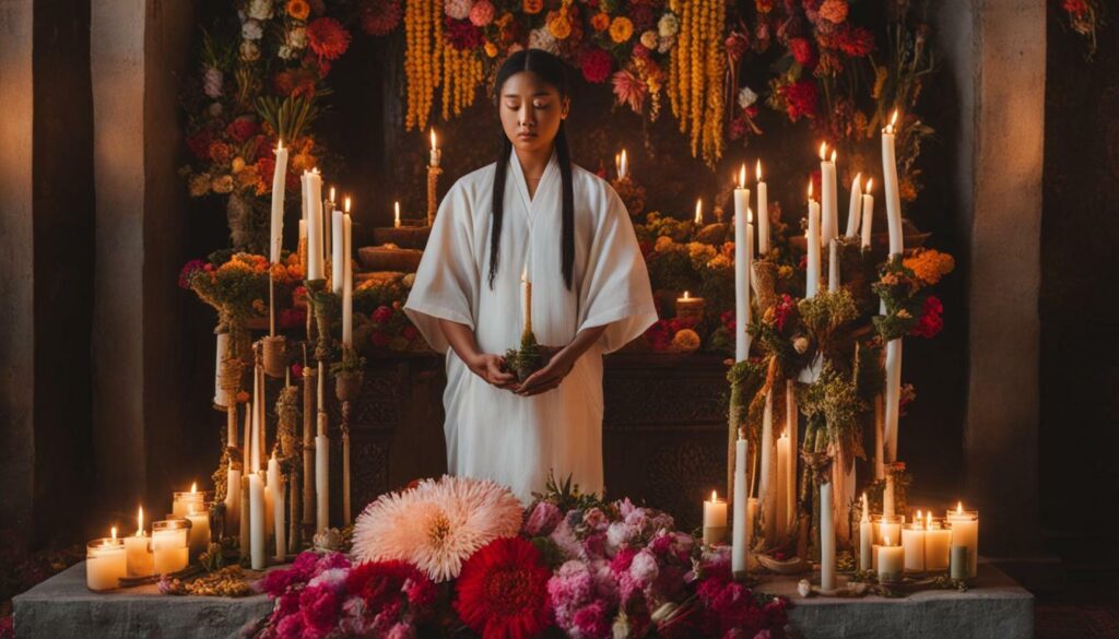 offering to deities or ancestors