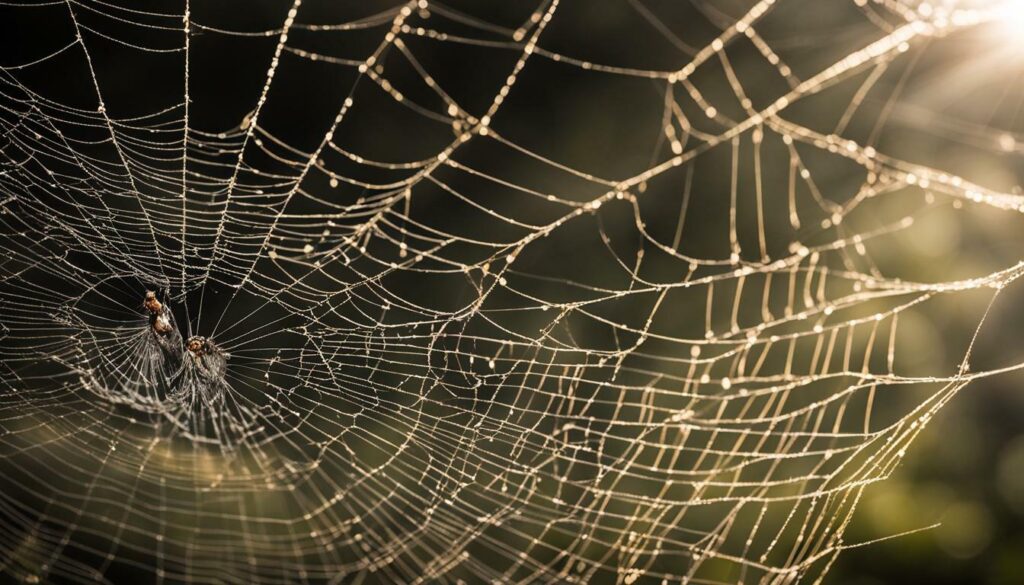 spiders crawling on a web