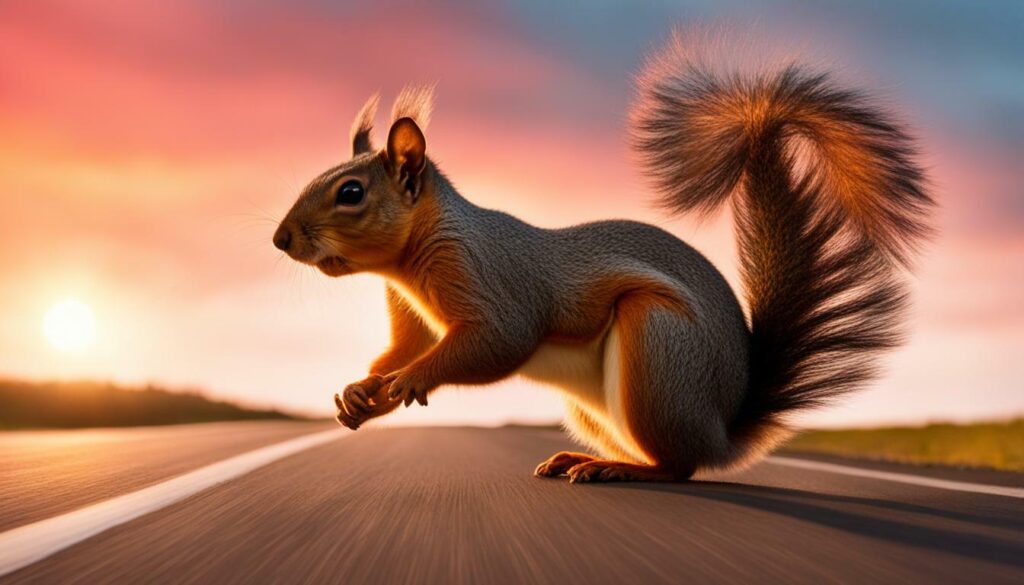 symbolism of squirrel crossing your path