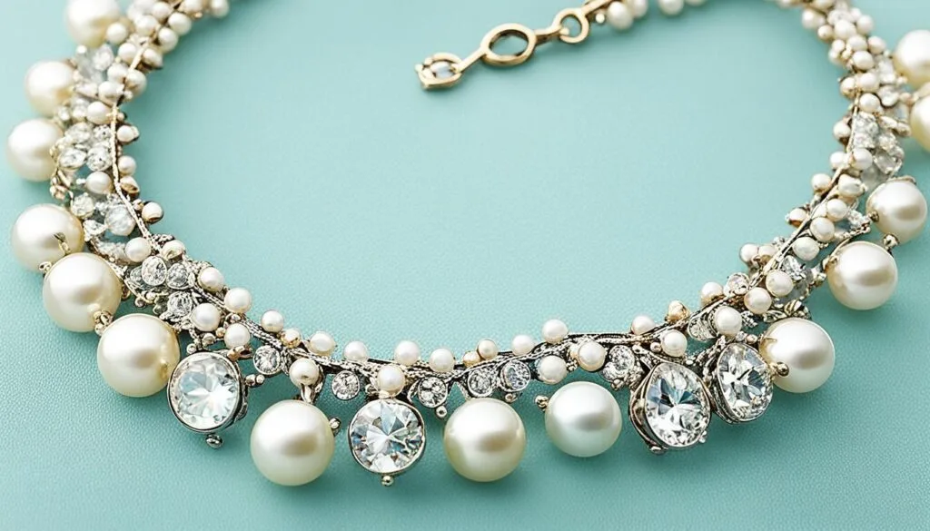 elegant pearl and crystal necklace